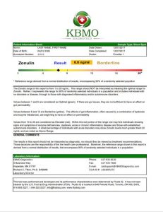 Patient Zonulin Sample Report